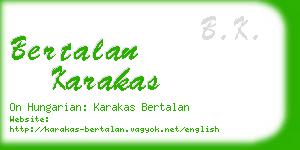 bertalan karakas business card